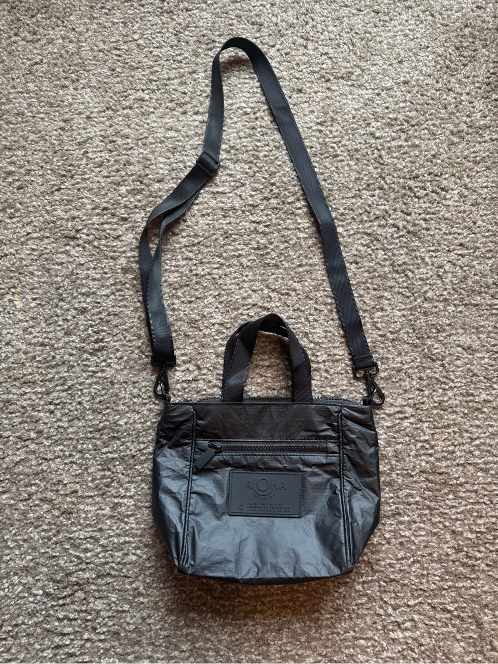 ALOHA Collection Mini Crossbody Tote - Matte Black Splash-Proof